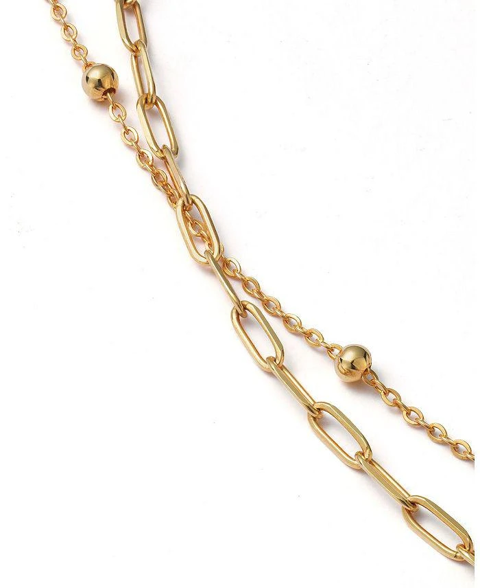 Ana Luisa 10K Gold Paperclip and Satelitte Necklace 2