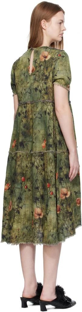 R13 Green Shredded Relaxed Reversible Midi Dress 3