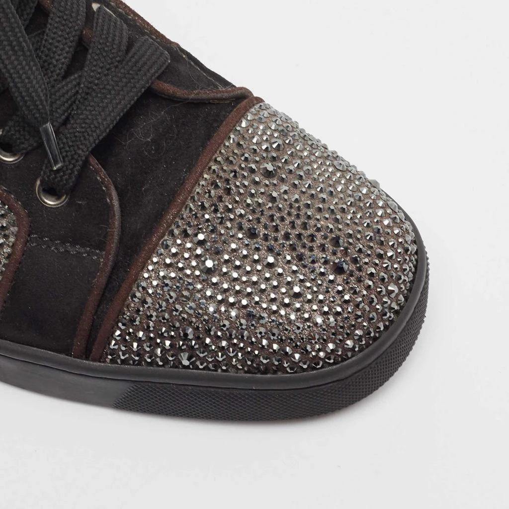 Christian Louboutin Christian Louboutin Black Suede Crystal Embellished Louis High Top Sneakers Size 39 7