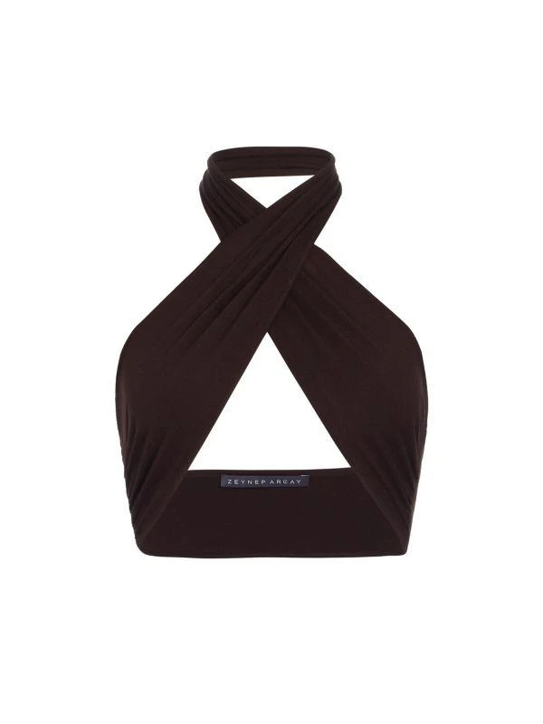 Zeynep Arçay Cropped Twisted Halterneck Top 5