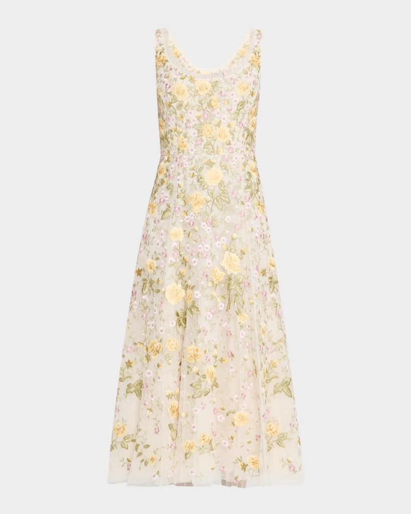 Needle & Thread Embroidered Florine Scoop-Neck Ballerina Dress 1