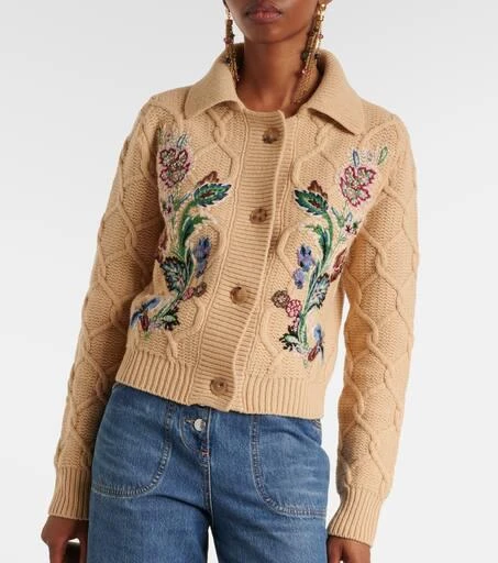 ETRO Embroidered wool and cashmere cardigan 6