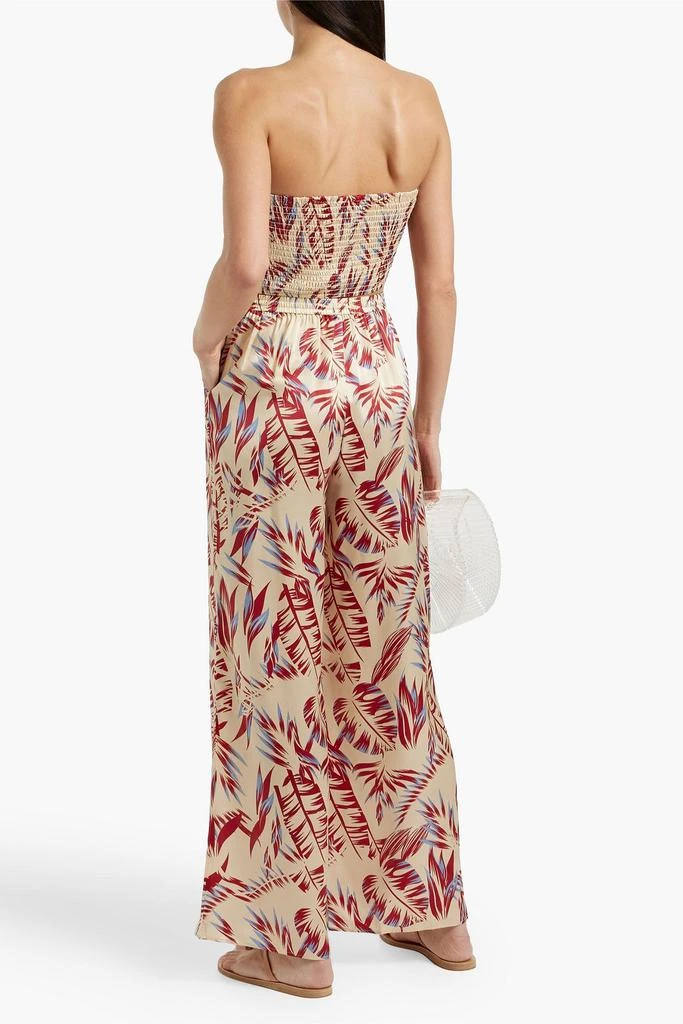 ONIA Printed silk-satin wide-leg pants 3