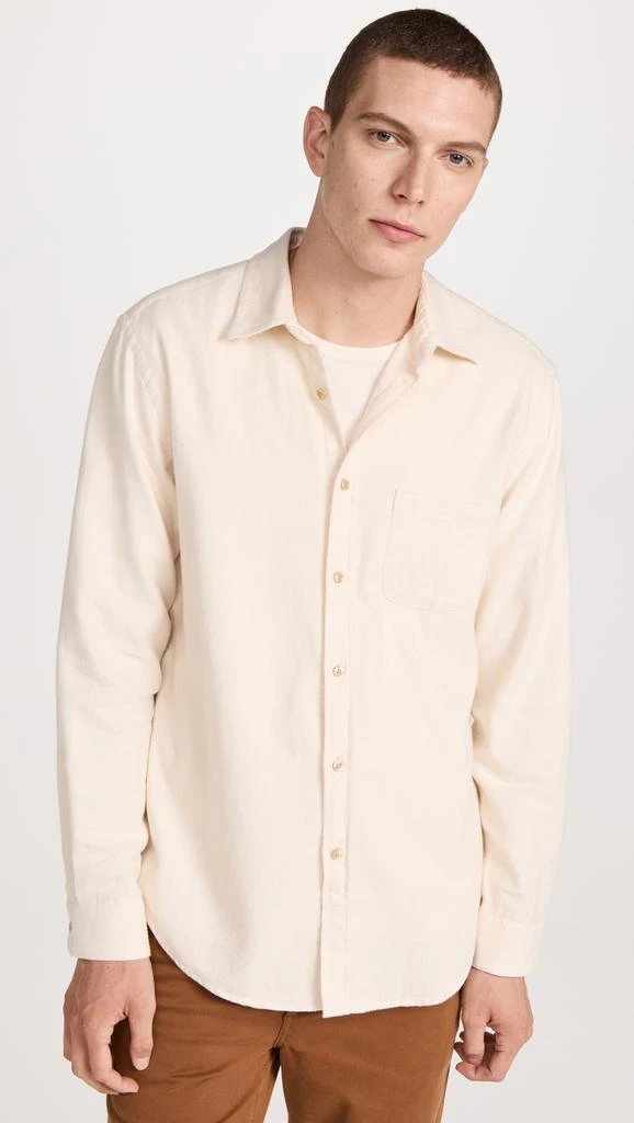 Portuguese Flannel Teca Ecru Button Down Shirt 1