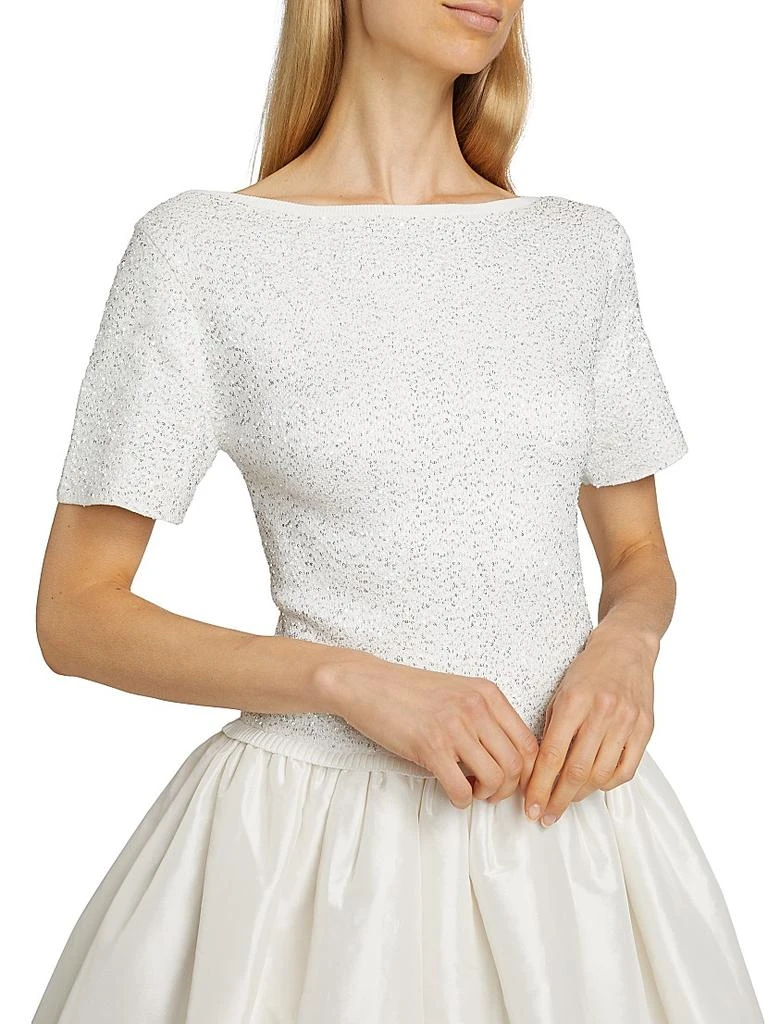 SIMKHAI Kenz Sequin Knit Combo Minidress 6