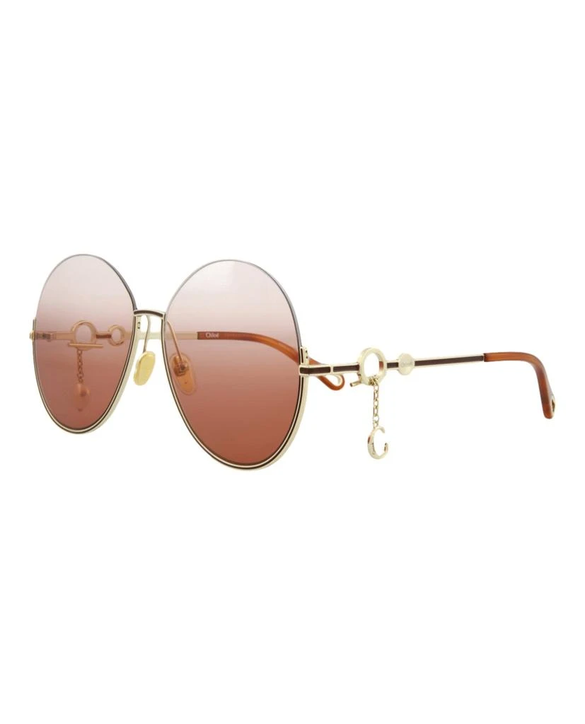 Chloé Round-Frame Metal Sunglasses 4