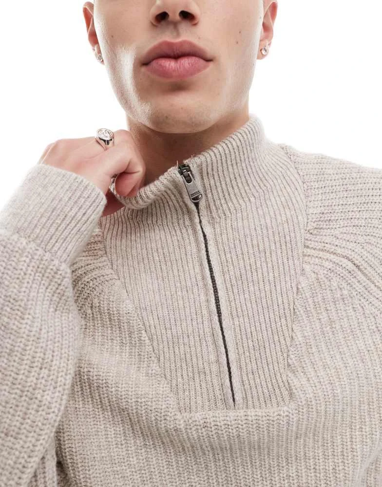 Barbour Barbour International Chester funnel knit jumper in cream 2