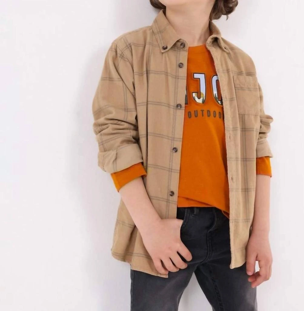 MAYORAL Boy's Corduroy Overshirt In Tan 2