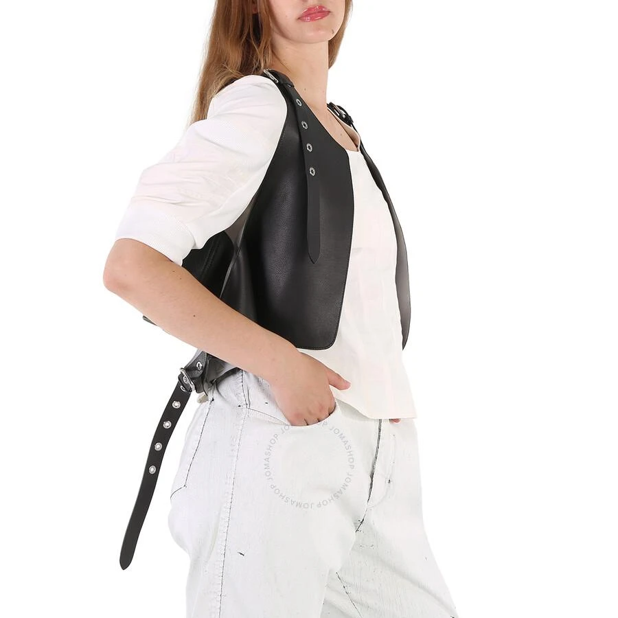 Burberry Ladies Black Liss Buckle Detail Leather Waistcoat 3