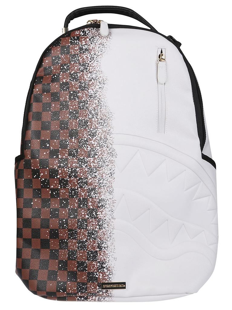 Shop Sprayground Logo Patch Zipped Backpack on Sale at