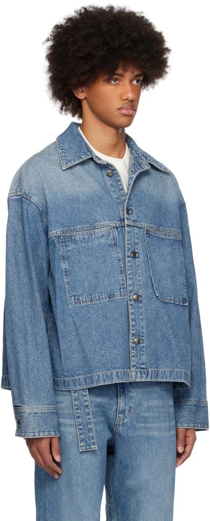 Wooyoungmi Blue Broken Twill Denim Shirt 2