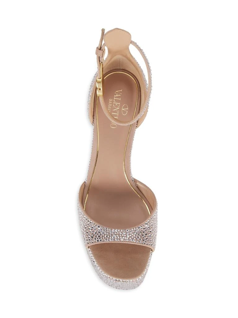 Valentino Tan-Go 120MM Crystal-Embellished Leather Platform Sandals 5