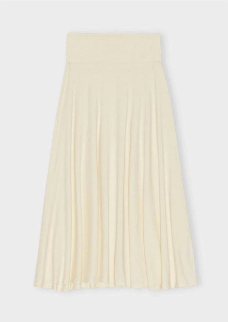 Moshi Moshi Mind Women Midi Waistband Jersey Skirt In White 1