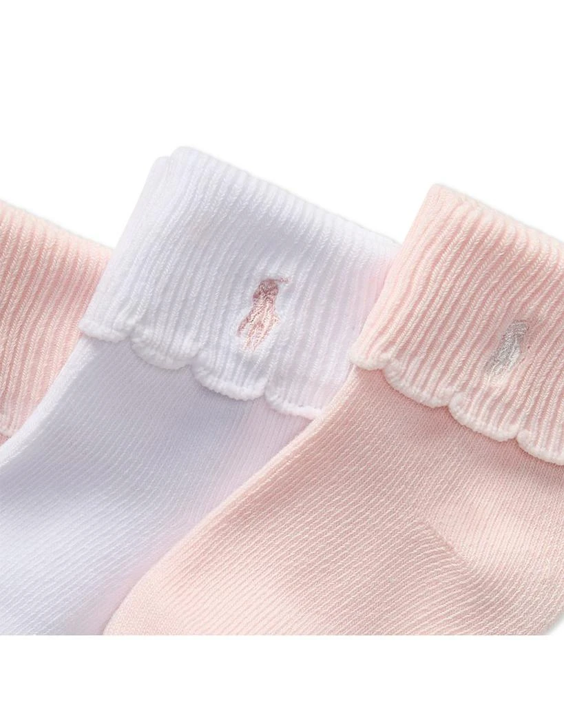 Ralph Lauren Girls' Scalloped Edge Turn Cuff Socks, Pack of 3 - Baby 2