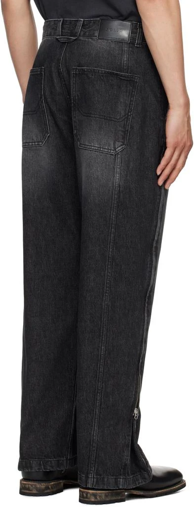 Solid Homme Black Side Zipper Wide Jeans 3
