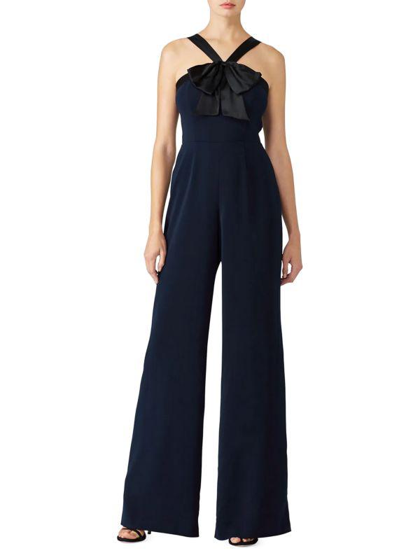Jay Godfrey Dryden Bow Pleated Jumpsuit