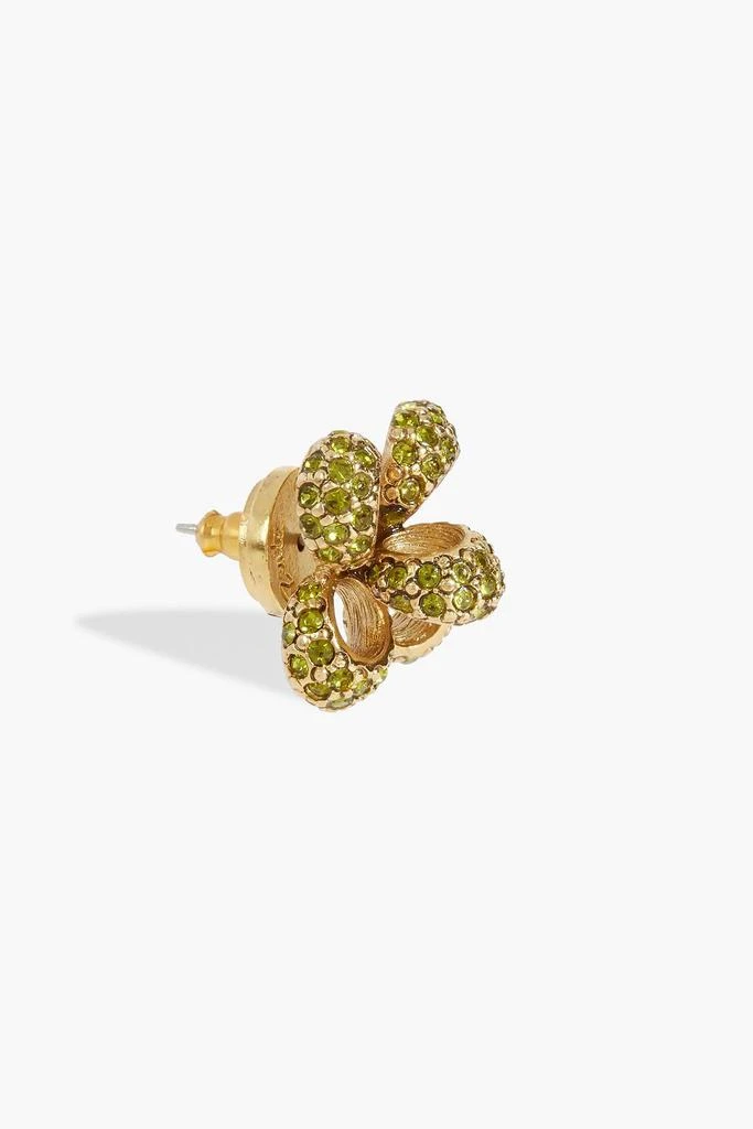 Oscar de la Renta Gold-tone crystal earrings 3
