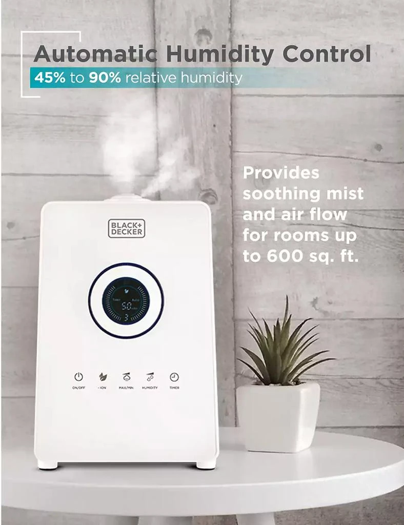 Black & Decker 5.5L Ultrasonic Humidifier Dual Outlets - White 3
