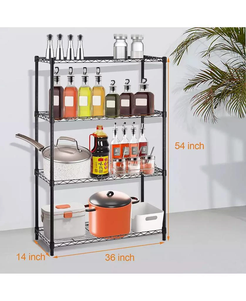 SUGIFT 4-Tier Steel Kitchen Storage Shelf Storage Pantry Organizer in Black 2