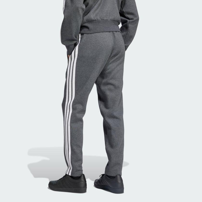 Adidas Men's  Essentials 3-Stripes Open Hem Fleece Pants