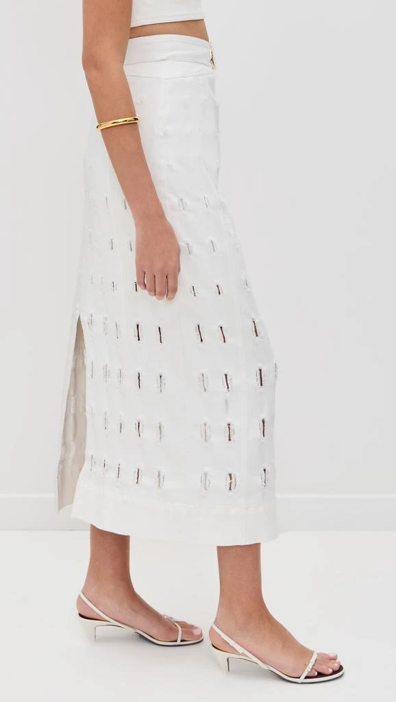 AMUR Jay Textured Twill Midi Skirt 3