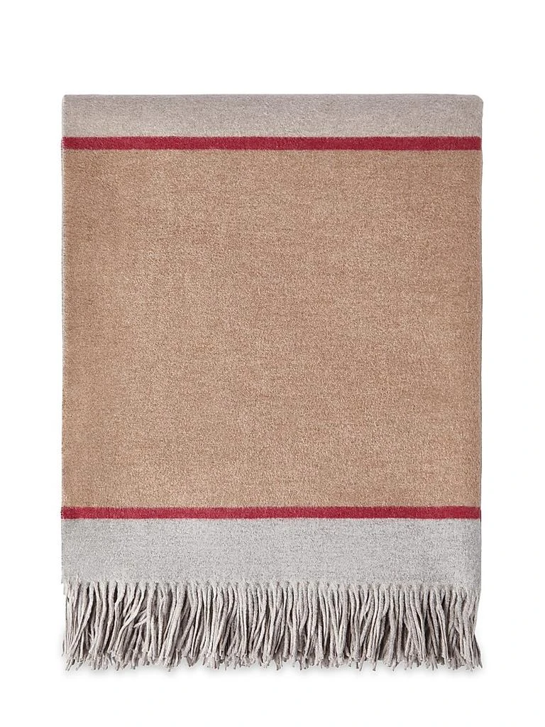 Brunello Cucinelli Silk Color Block Throw with Fringe