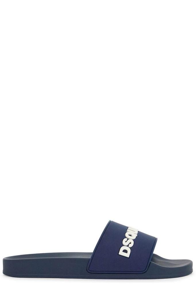 サンダル・ミュール Dsquared2 Rubber Slides With Logo Dsquared2 Black 'DSQUARED2' Logo Pool Slides Dsquared2