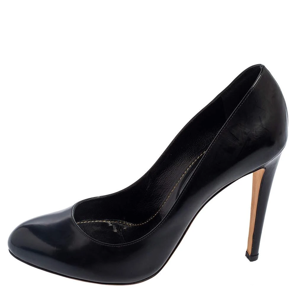 Sergio Rossi Sergio Rossi Black Leather Round Toe Pumps Size 39.5 2