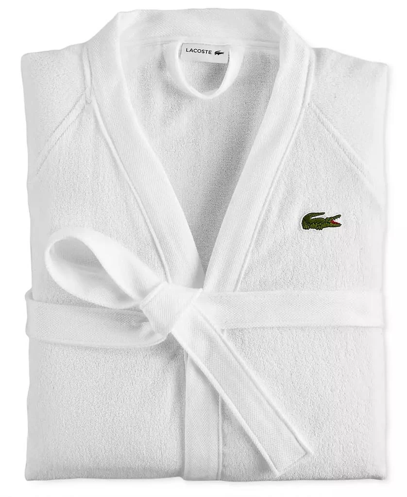 Lacoste Home Logo Patch 100% Cotton Pique Bath Robe 1