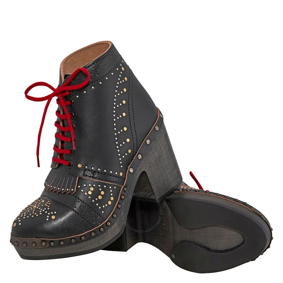 Burberry Riveted Antrim Leather Block-heel Clog Boots 2
