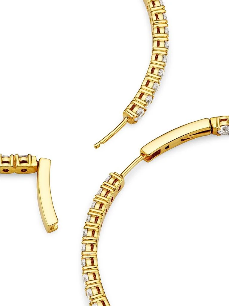 Adriana Orsini Tennis Perfect 18K Gold-Plated & Cubic Zirconia Inside-Out Hoop Earrings 3