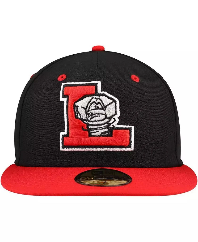 New Era Men's Black/Red Lansing Lugnuts Authentic Collection 59FIFTY Fitted Hat 4
