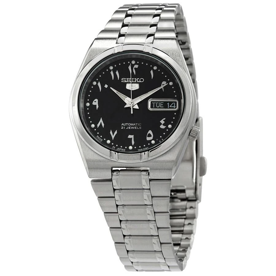 Seiko Open Box - Seiko 5 Automatic Black Arabic Dial Stainless Steel Men's Watch SNK063J5 1