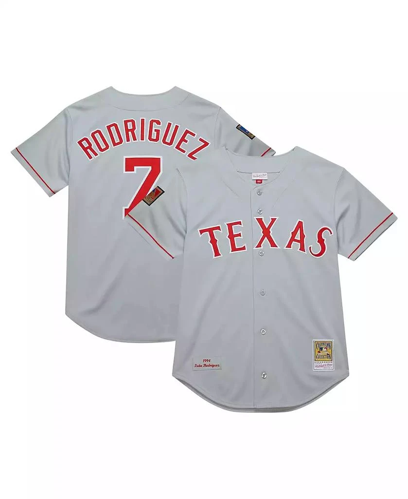 Mitchell & Ness Men's Ivan Rodriguez Gray Texas Rangers 1994 Cooperstown Collection Authentic Dark Jersey 1