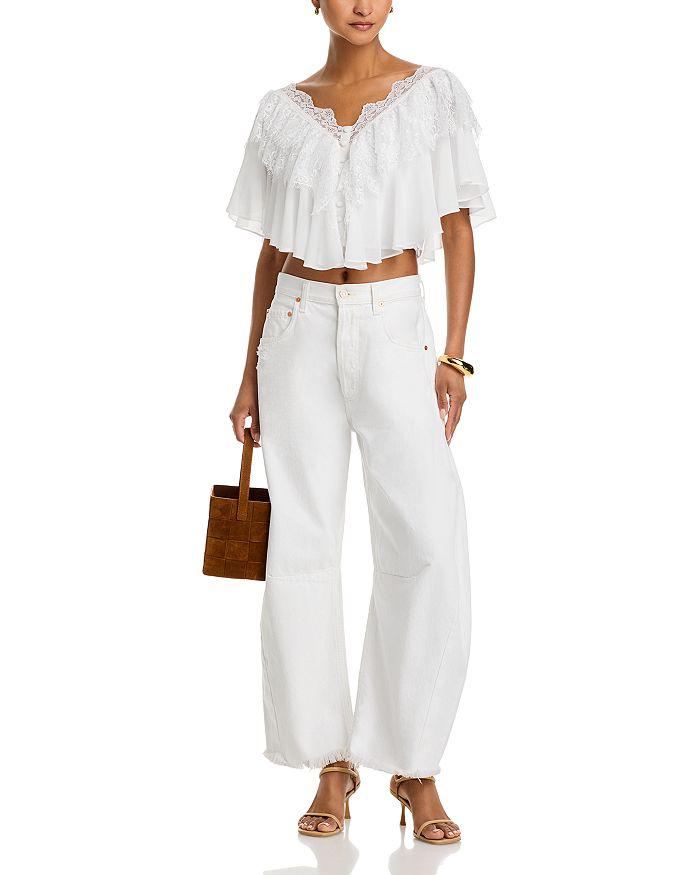 AQUA Lace Ruffle Top - Exclusive