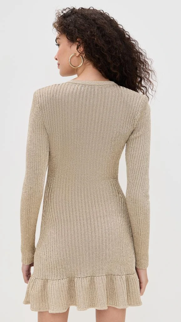 Self Portrait Gold Metallic Knit Mini Dress 2