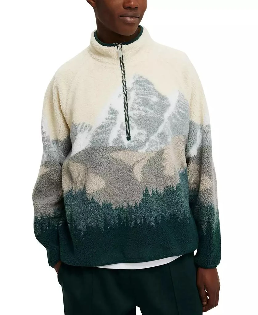 Cotton On Men's Teddy 1/2 Zip Fleece Sweatshirt 1