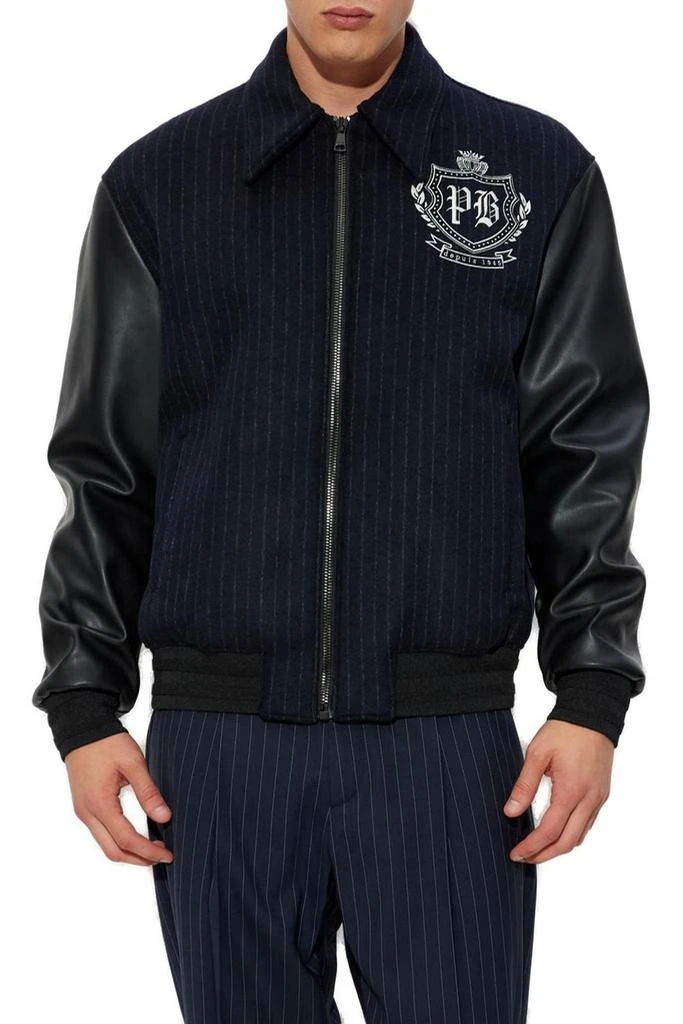 Balmain Balmain Zip-Up Panelled Bomber Jacket 2