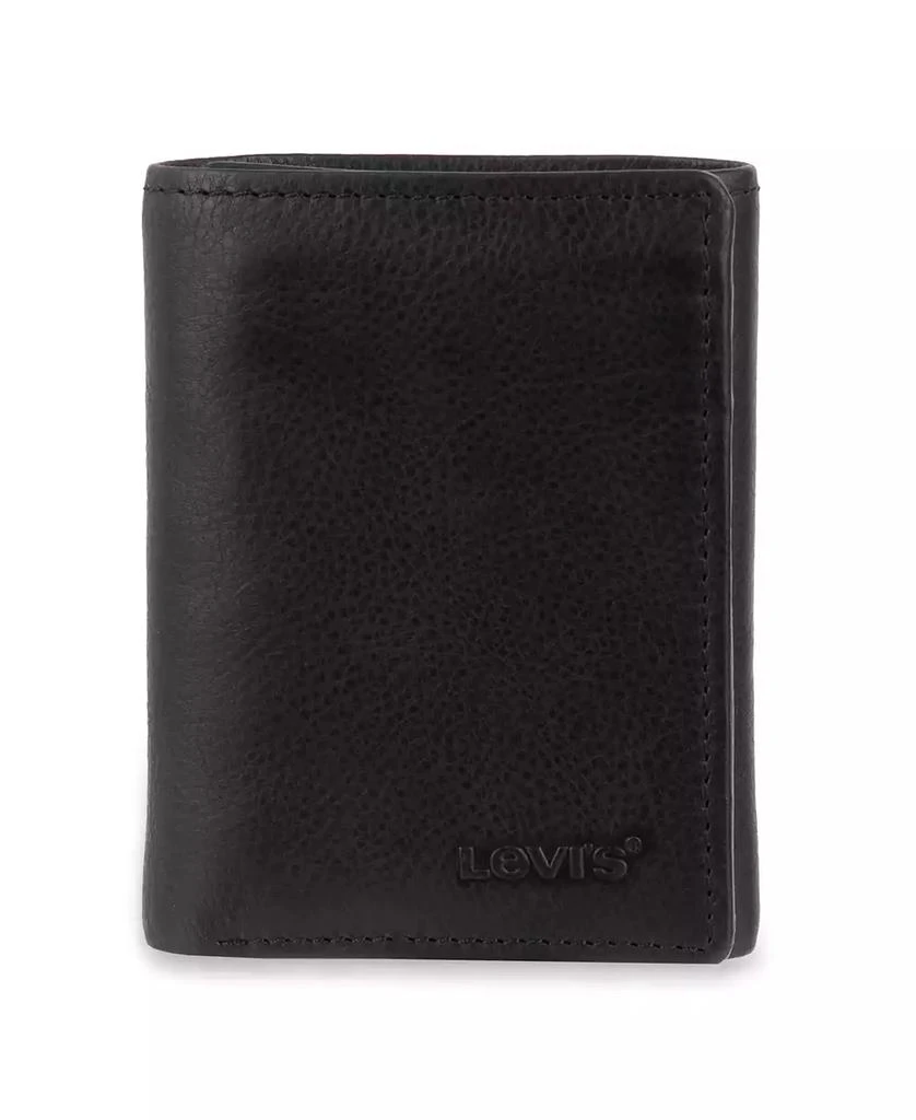 Levi's Men's RFID Genuine Leather Trifold Wallet with Hidden Zipper Pocket 1