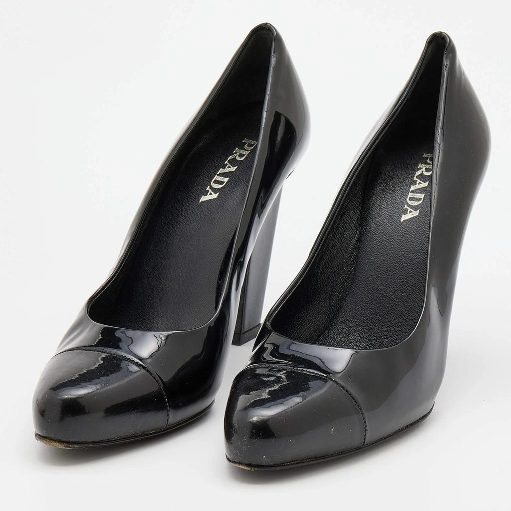 Prada Prada Black Patent Leather Cap Toe Pumps Size 36.5 2