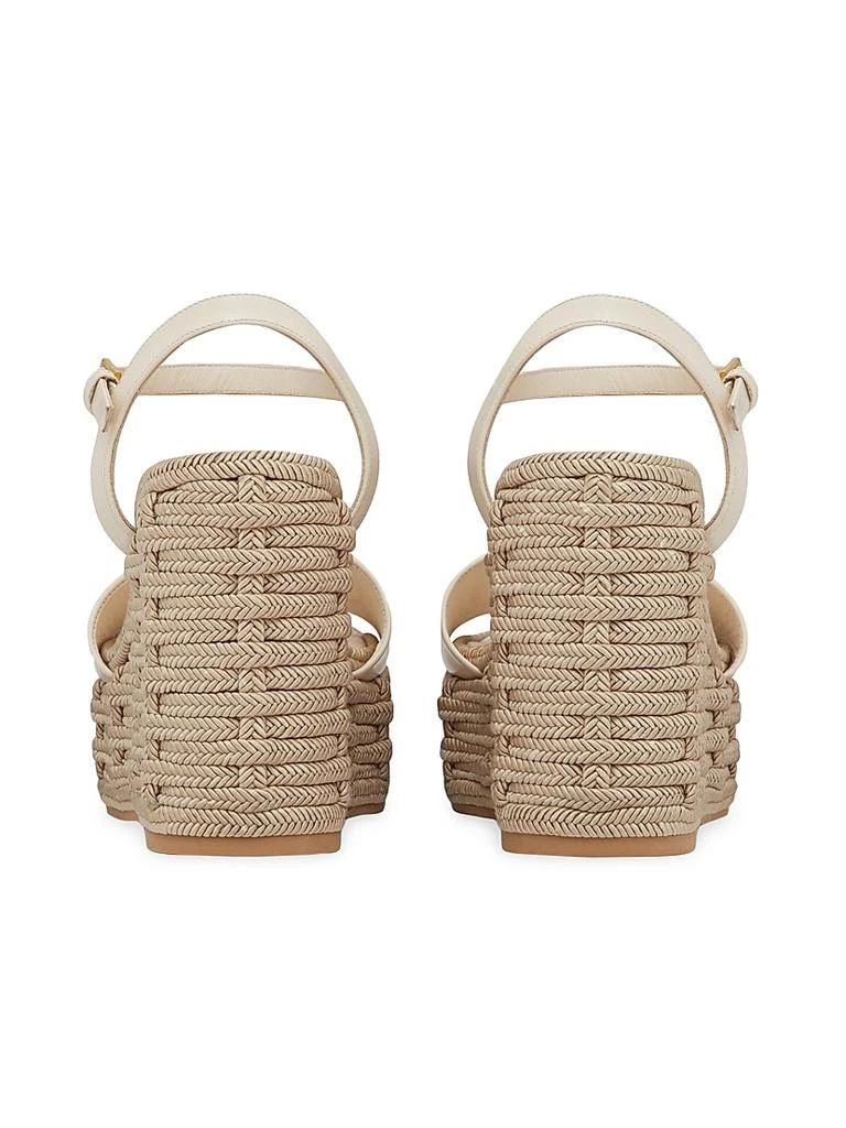 Valentino VLogo Calfskin Cut-Out Wedge Sandals 110 MM 3