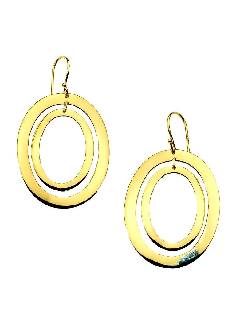 Ippolita Classico 18K Yellow Gold Wavy Oval Drop Earrings