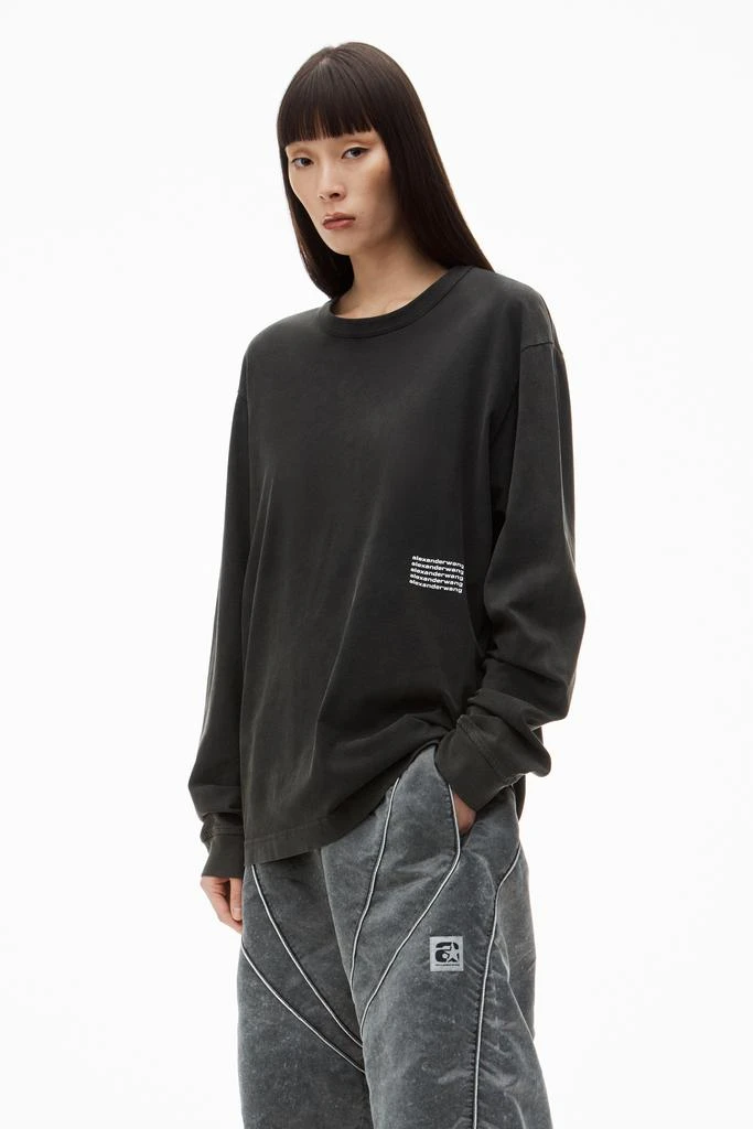 Alexander Wang LONG-SLEEVE TEE IN ACID WASH JERSEY