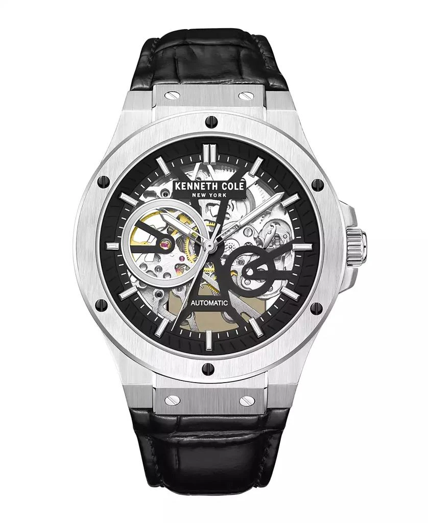 Kenneth Cole Men's Automatic Black Genuine Leather Watch 43mm 1