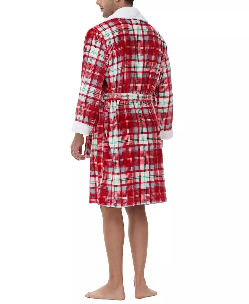 Holiday Lane Plush Printed Short Shawl-Collar Robe, Exclusively at Macy’s 10