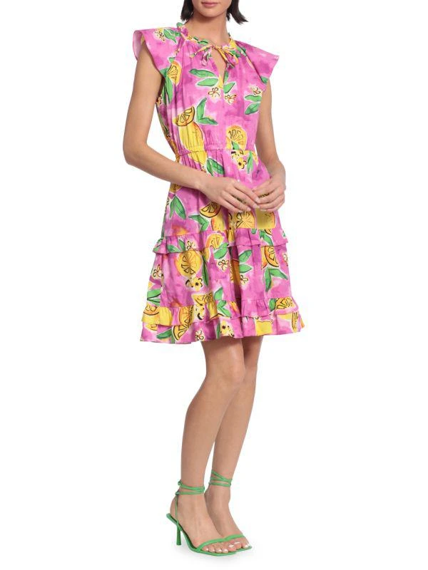 Donna Morgan Lemon Print Ruffle Dress 3