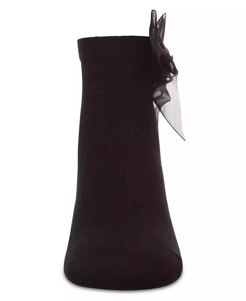 Memoi Big Girls Tulle-Bow-Trimmed Mercerized Cotton-Rich Ankle Sock 2