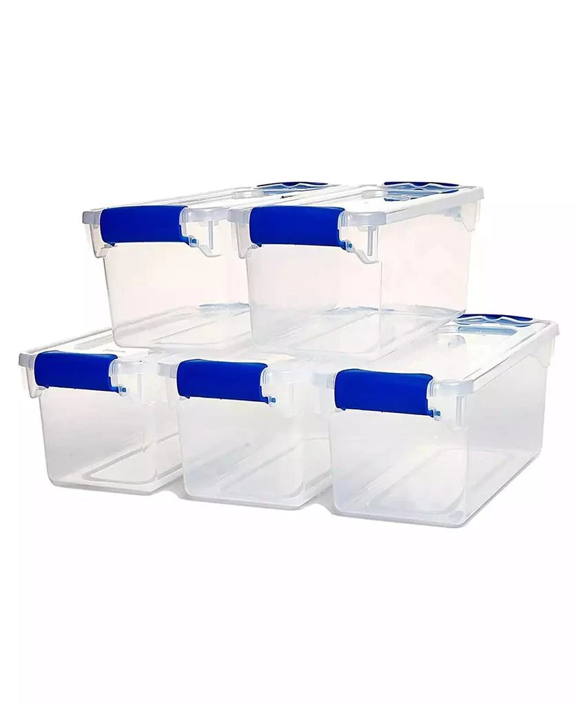 Homz 7.5 Quart Secure Latching Clear Plastic Stackable Storage ...