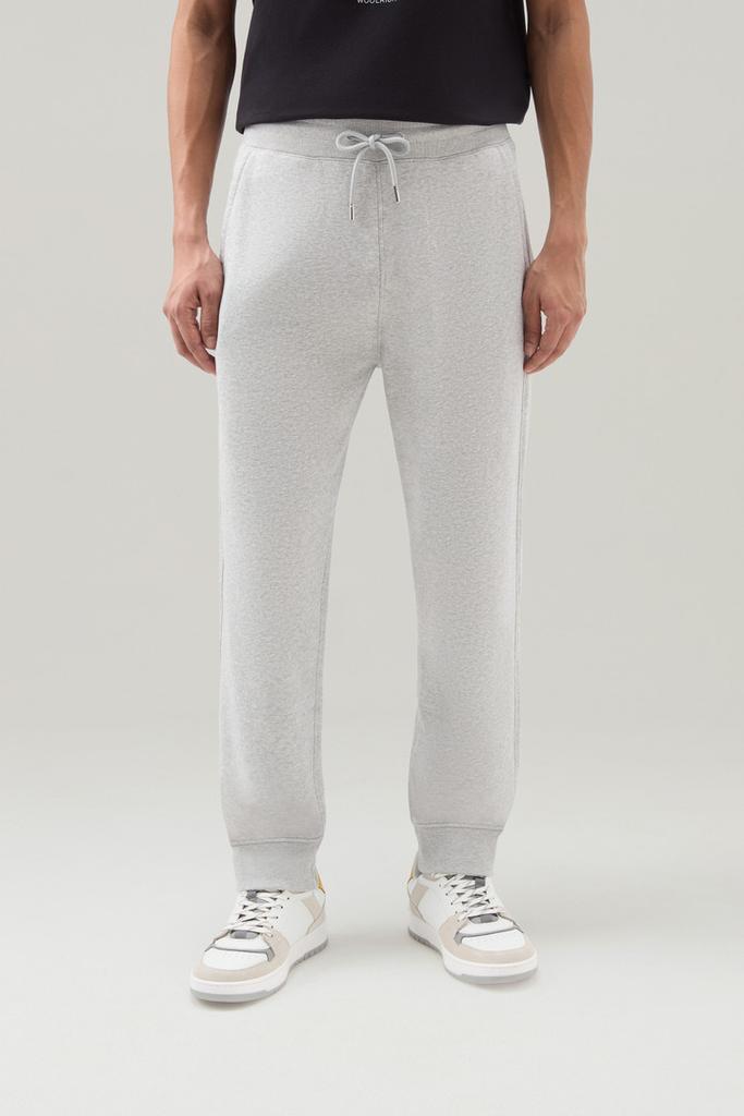 Woolrich Sweatpants in Brushed Cotton Fleece - Men - Gray