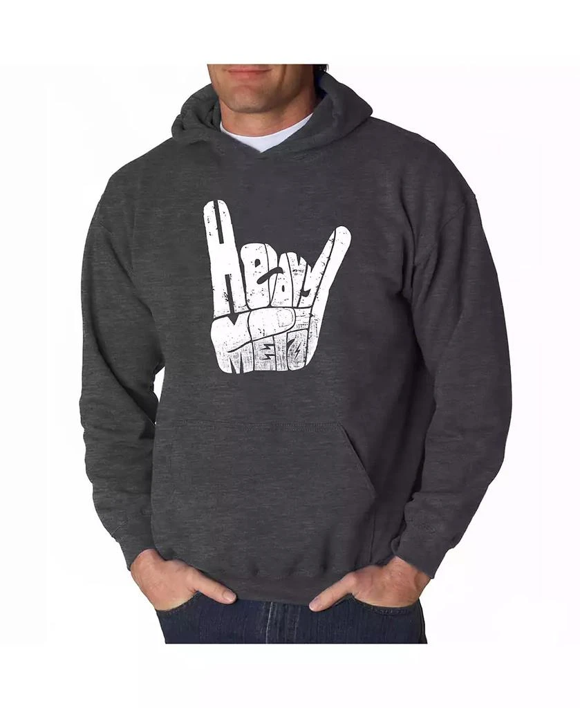 LA Pop Art Men's Word Art Hooded Sweatshirt - Heavy Metal 3